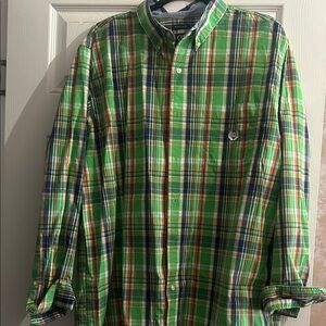 Chaps Green button down